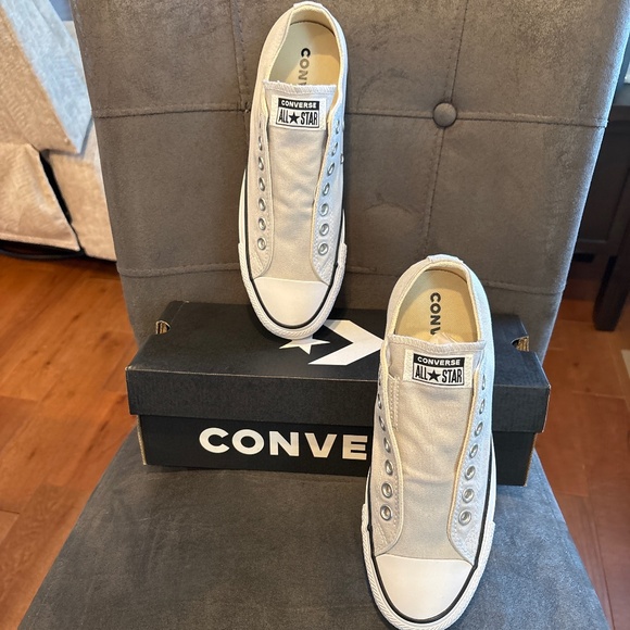 Converse Shoes - NWB Converse All Star Slip On No Lace Sneakers Color Mouse M7/W9
